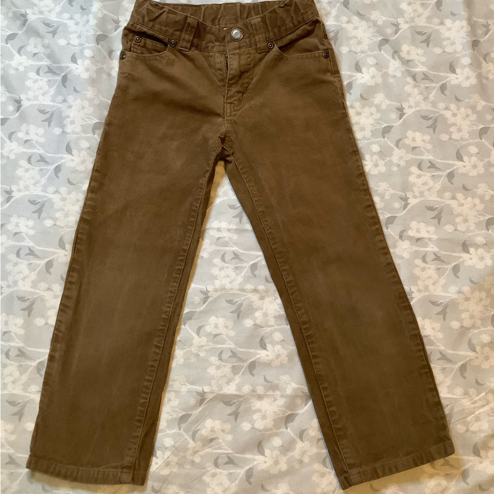 Janie and Jack Brown Straight leg Corduroy Pants with elastic waistband Y2K kids